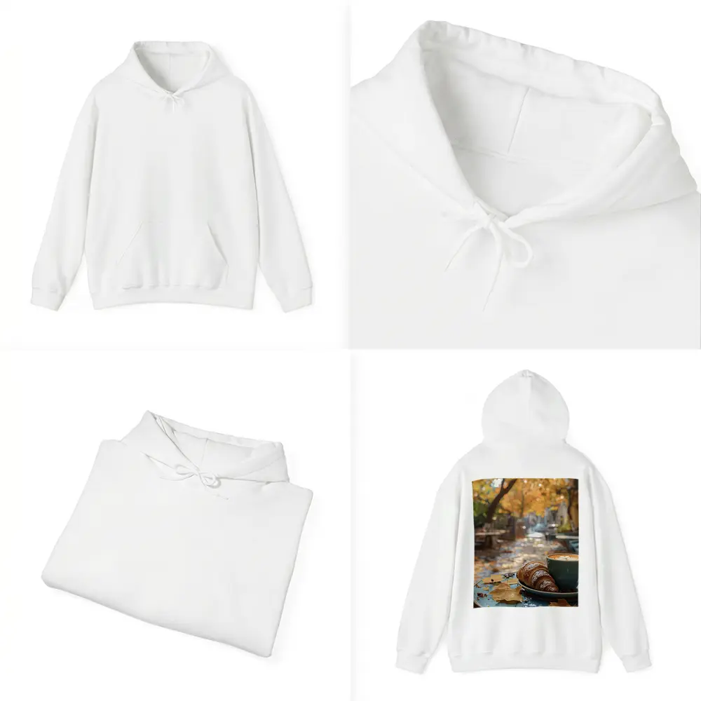 Latte Art Croissant Autumn Cafe Street – Hoodies