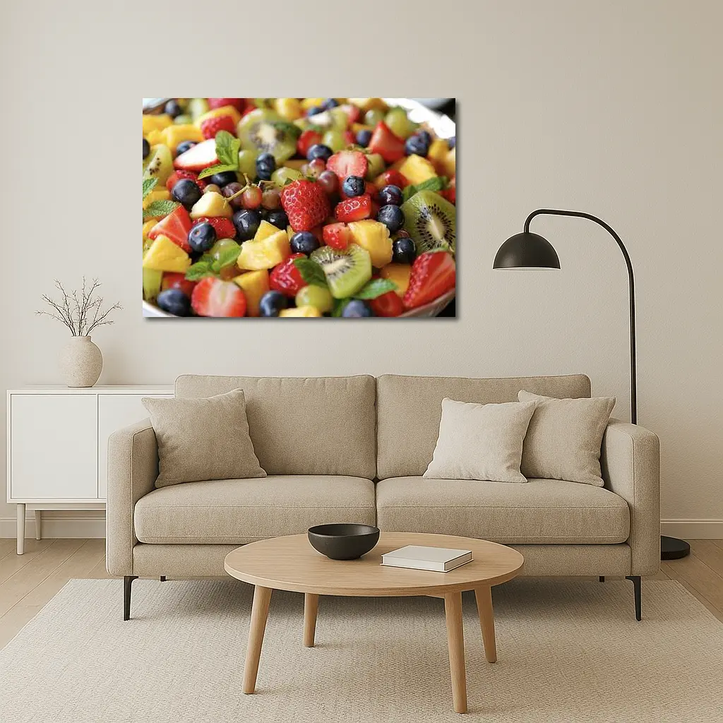Fresh Fruit Salad Bowl Close Up – Wall Art
