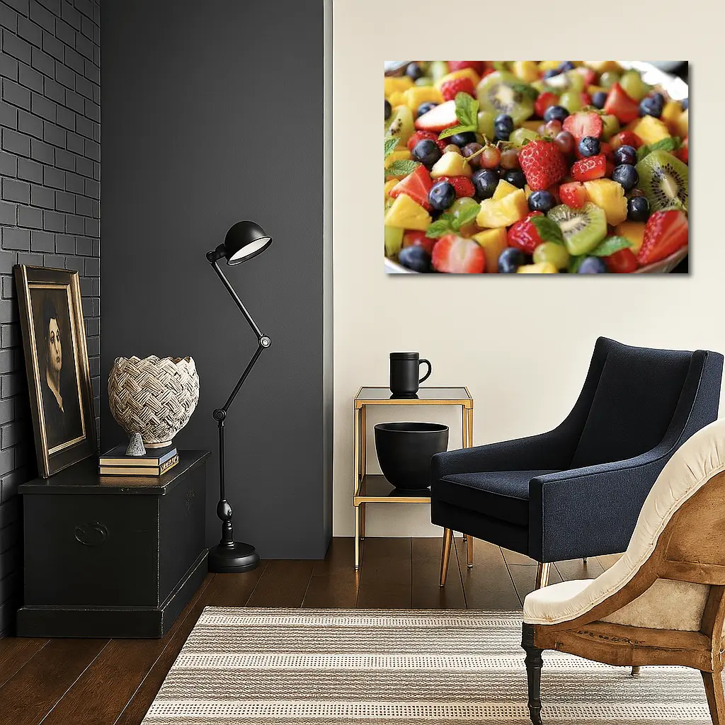 Fresh Fruit Salad Bowl Close Up – Wall Art