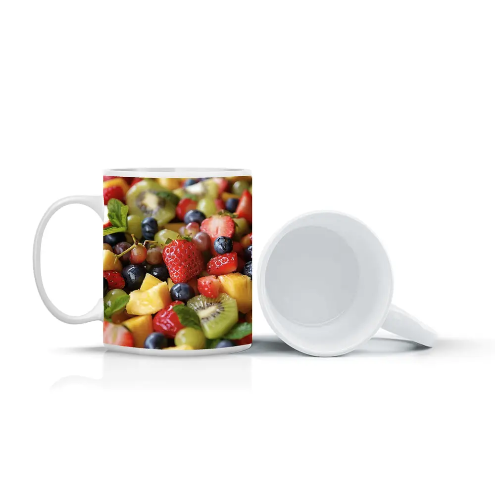 Fresh Fruit Salad Bowl Close Up – Mugs