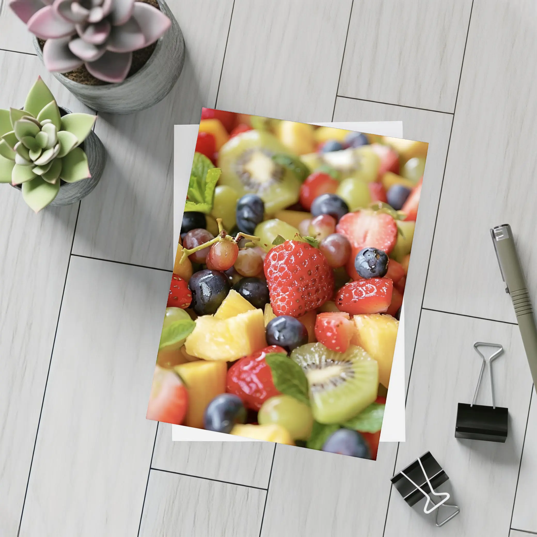 Fresh Fruit Salad Bowl Close Up – Postcards