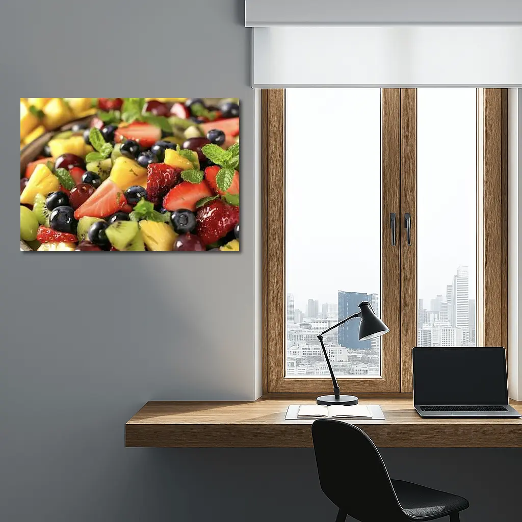 Fresh Fruit Salad Bowl With Mint – Wall Art
