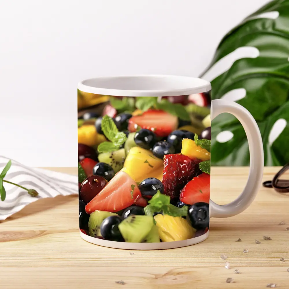 Fresh Fruit Salad Bowl With Mint – Mugs