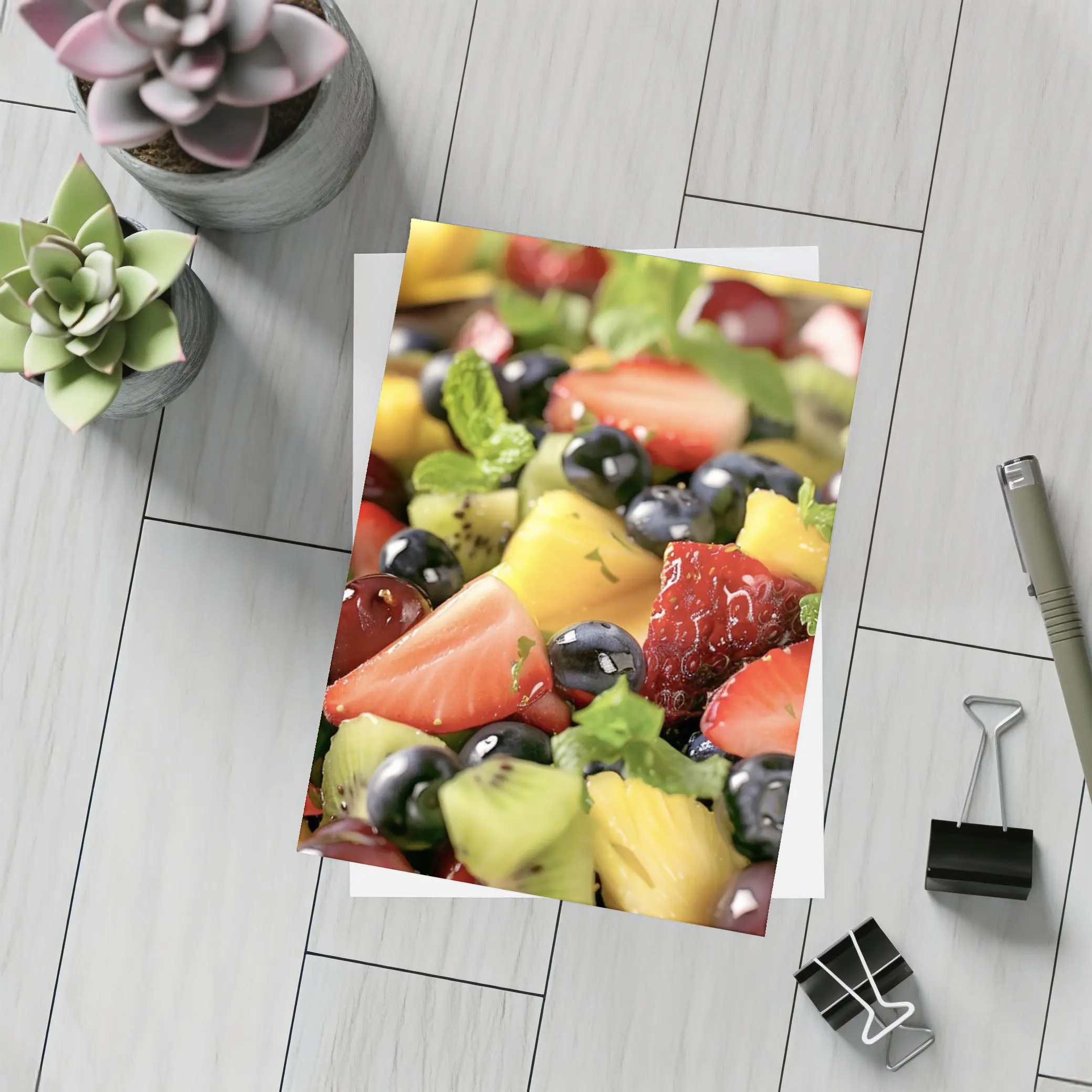 Fresh Fruit Salad Bowl With Mint – Postcards
