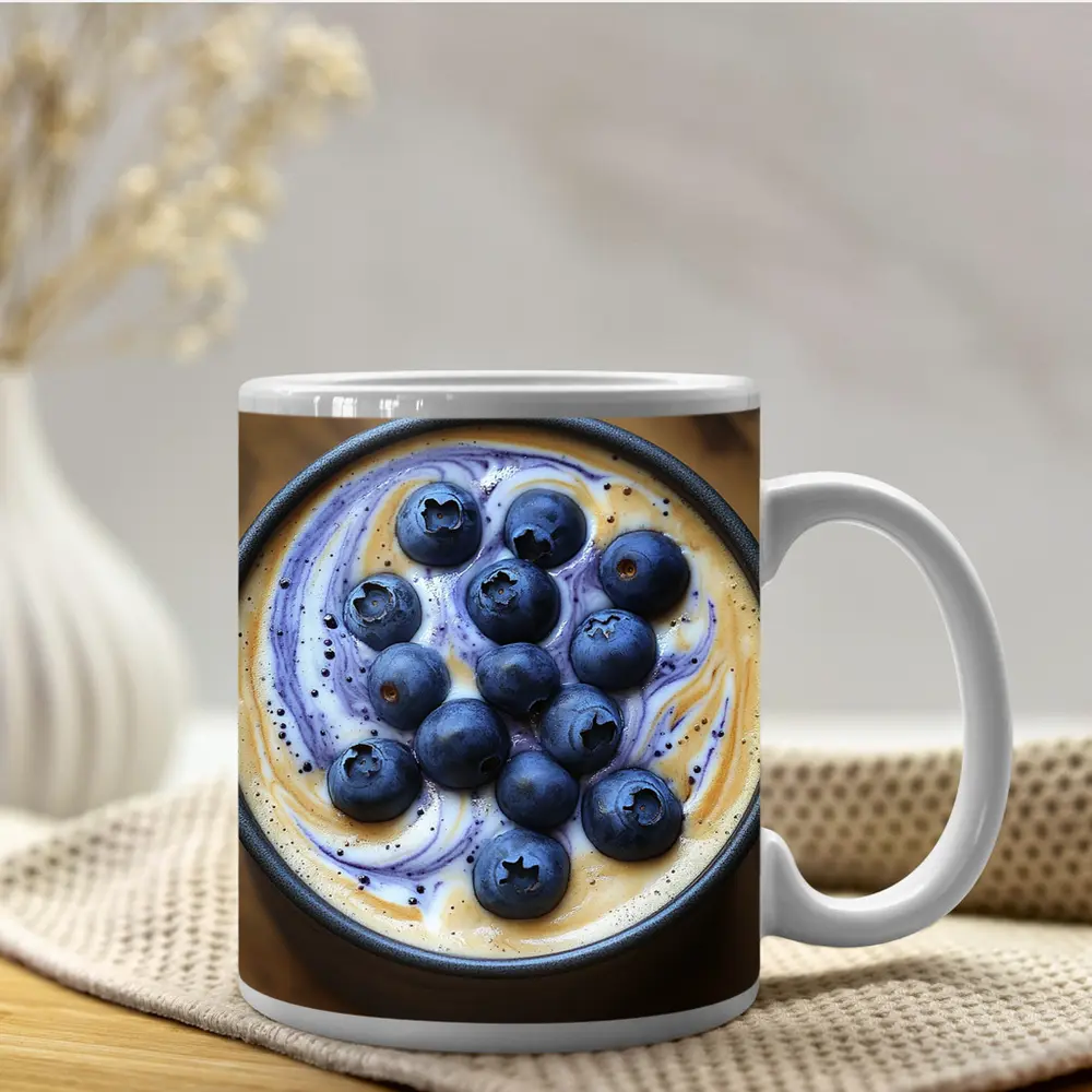 Blueberry Coffee Latte Swirl Dark Mug – Mugs
