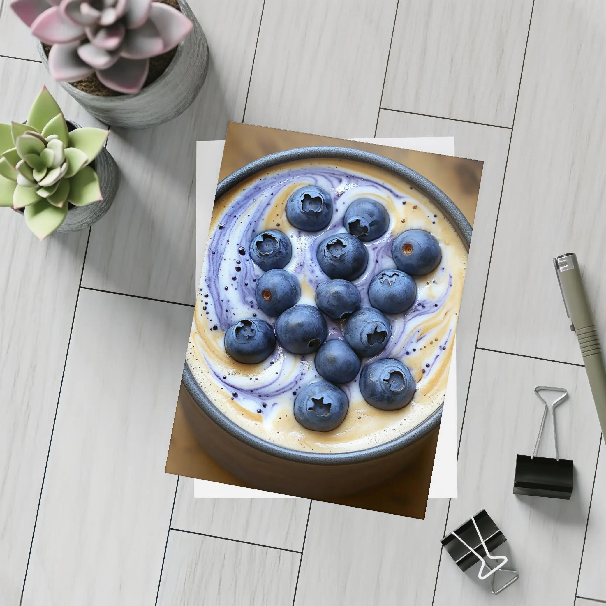Blueberry Coffee Latte Swirl Dark Mug – Postcards