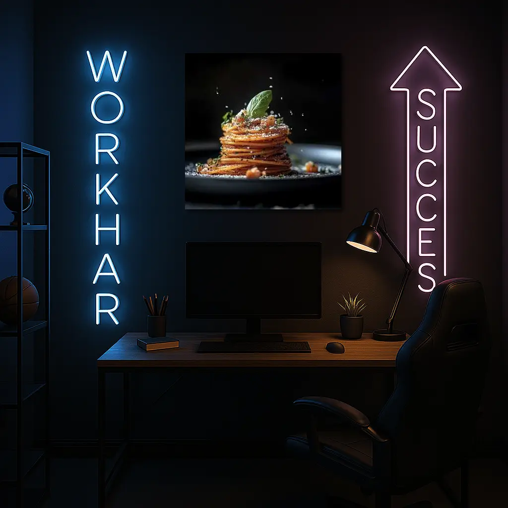 Spaghetti Pasta Stack Dark Background – Wall Art