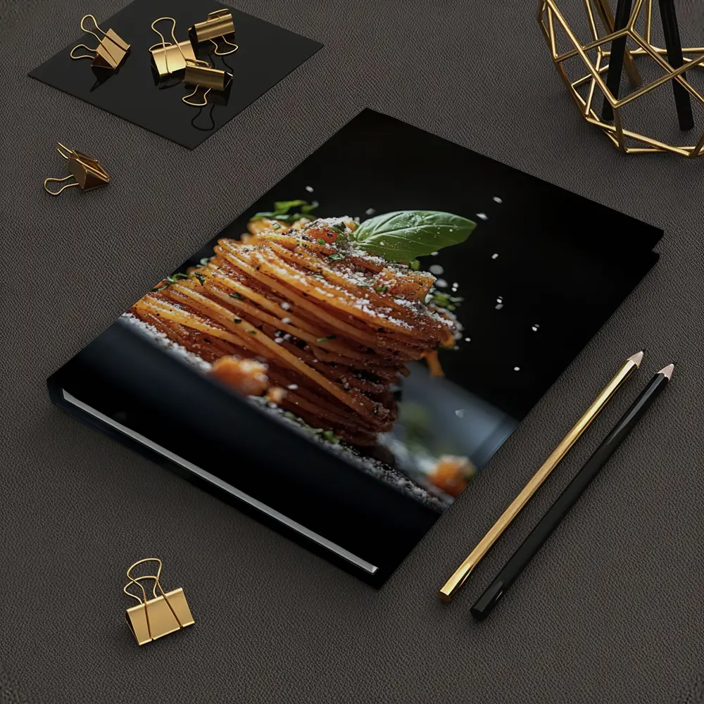 Spaghetti Pasta Stack Dark Background – Notebooks