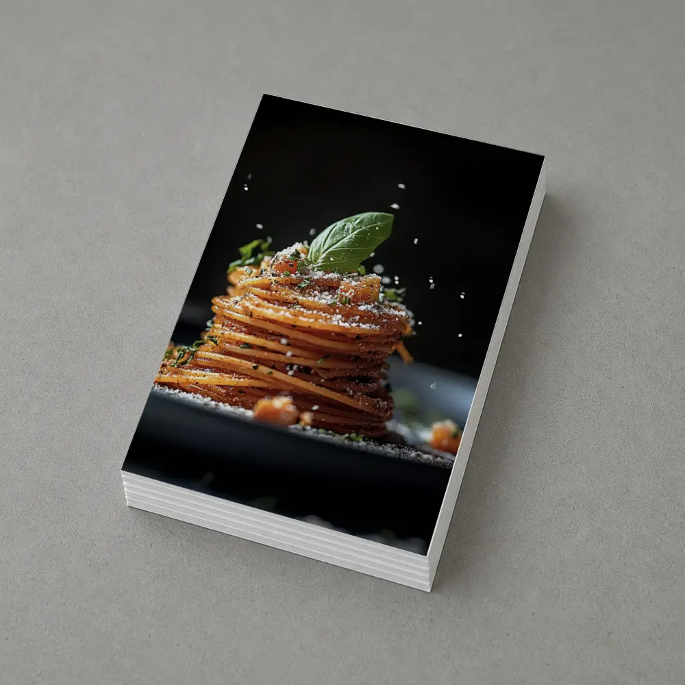 Spaghetti Pasta Stack Dark Background – Postcards