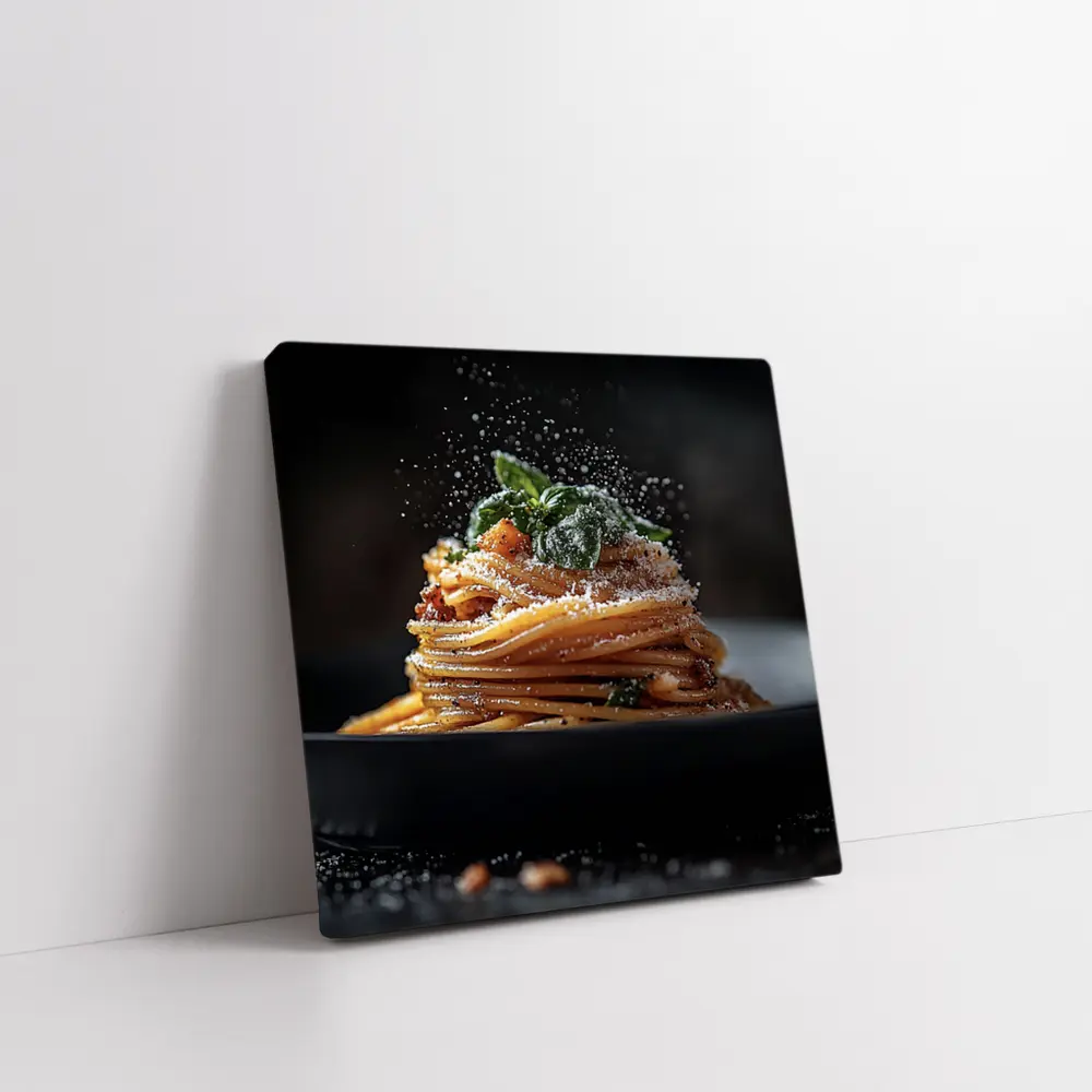 Spaghetti Bolognese Parmesan Dark Plate – Wall Art