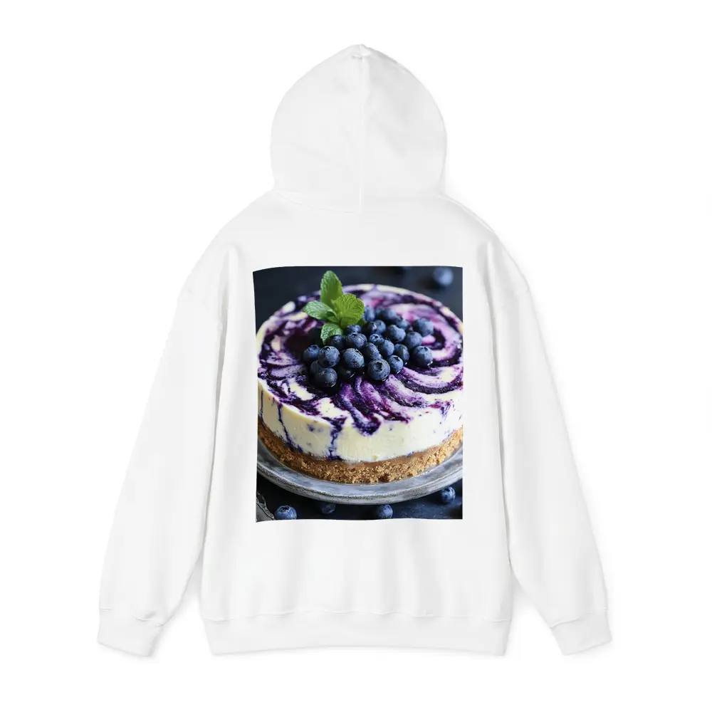 Blueberry Swirl Cheesecake on Dark Background – Hoodies