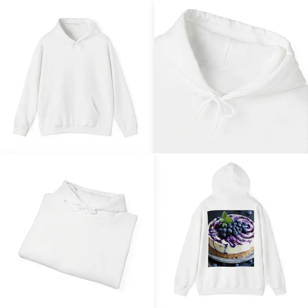 Blueberry Swirl Cheesecake on Dark Background – Hoodies