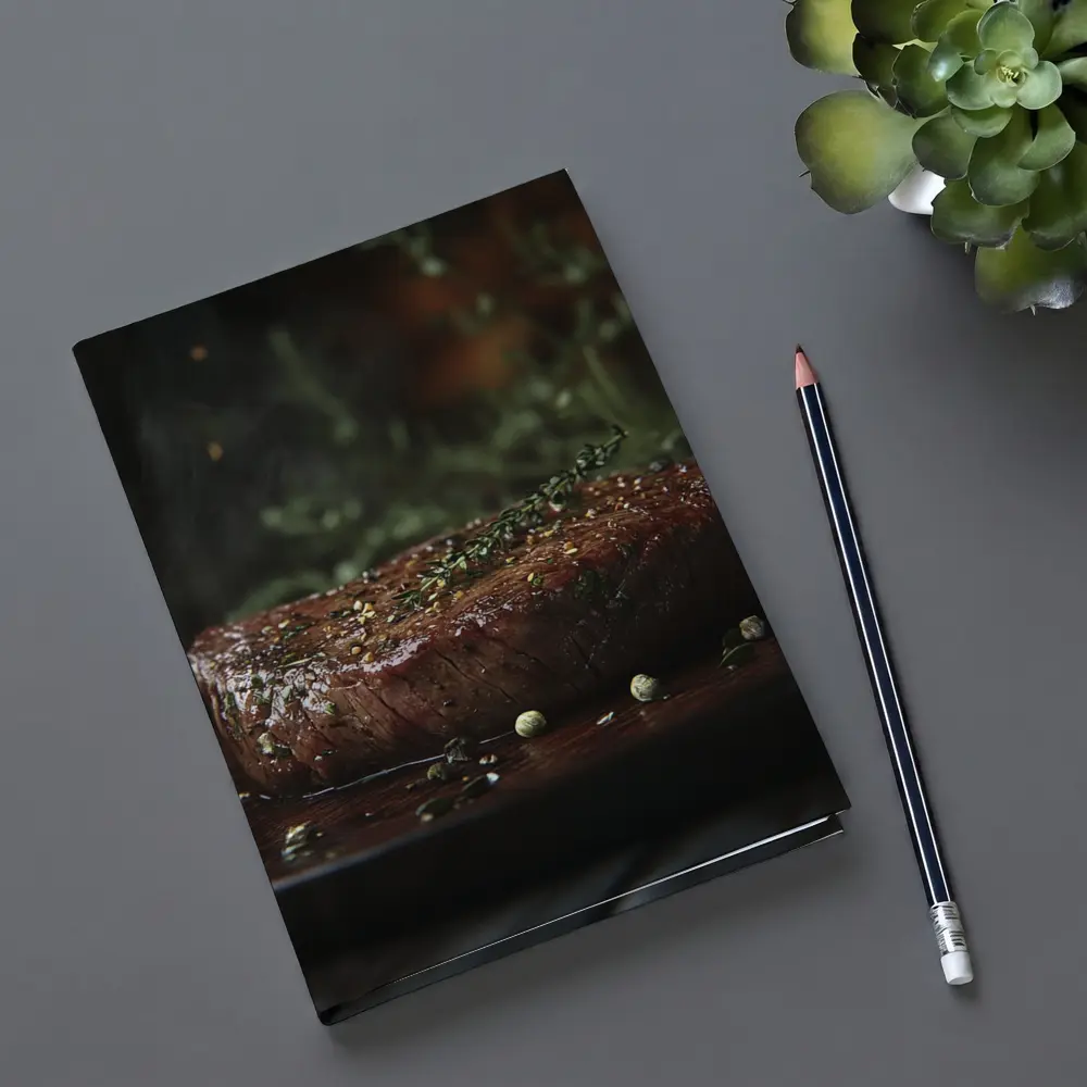Seared Fillet Steak Herbs Dark Plate – Notebooks