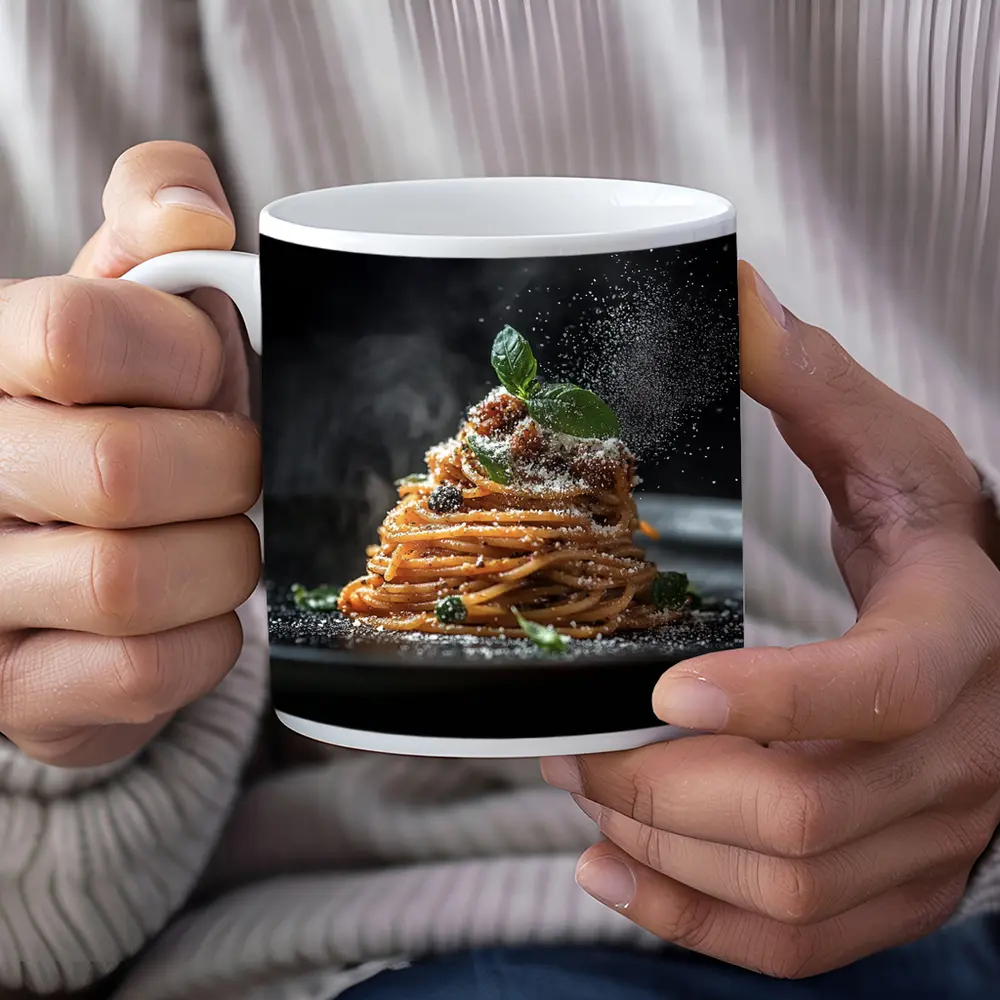 Spaghetti Bolognese Dark Dramatic Food Art – Mugs