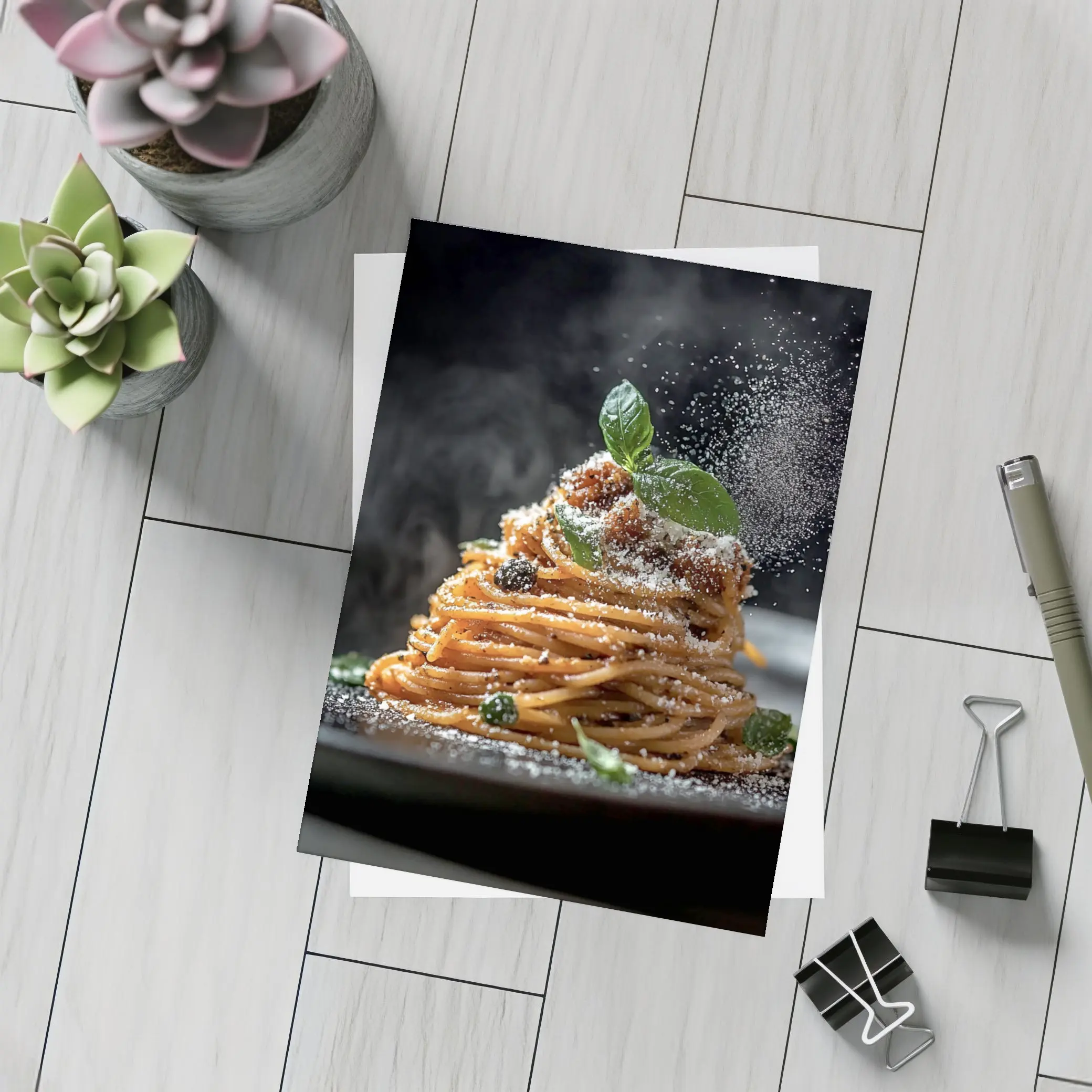 Spaghetti Bolognese Dark Dramatic Food Art – Postcards