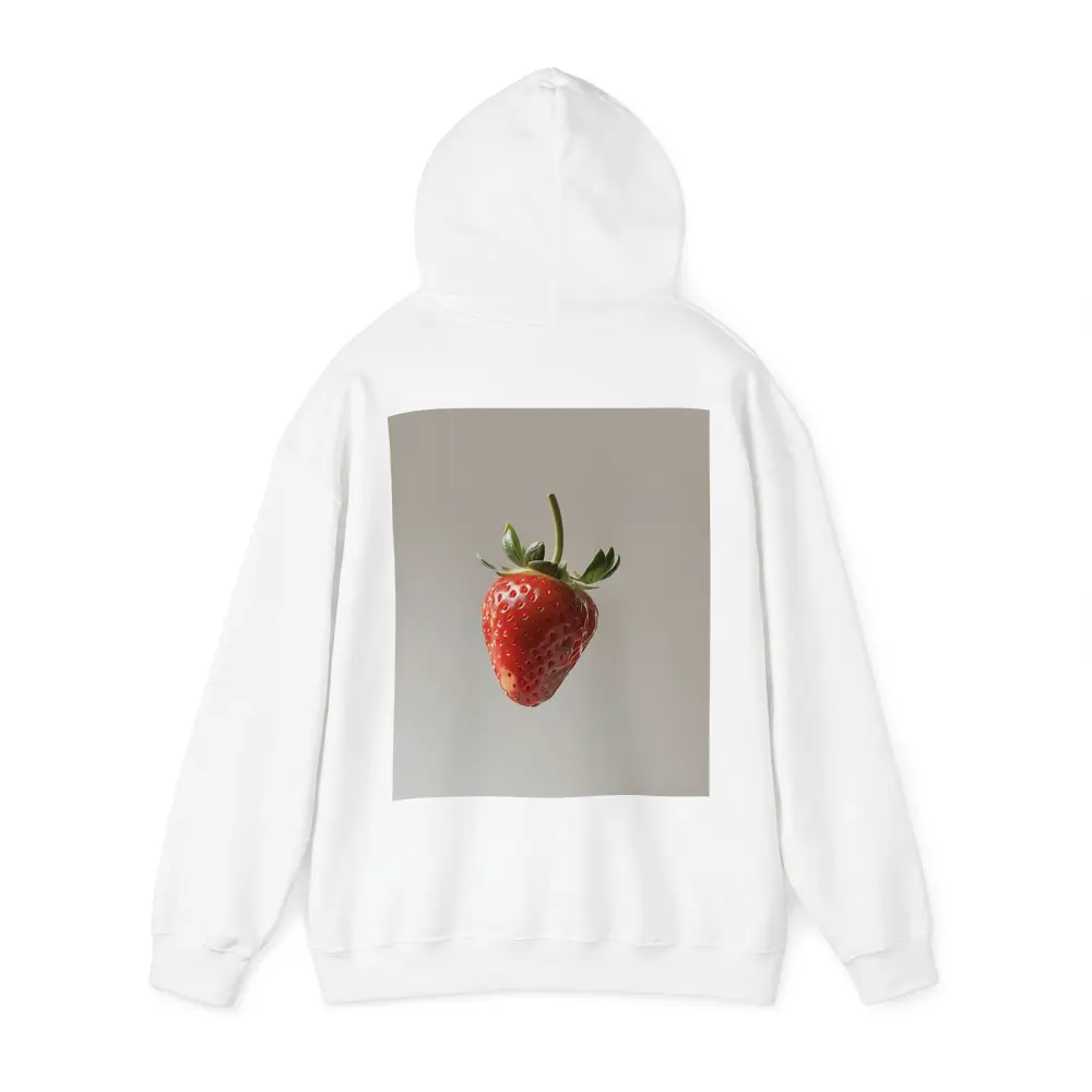 Red Strawberry Floating on Neutral Background – Hoodies