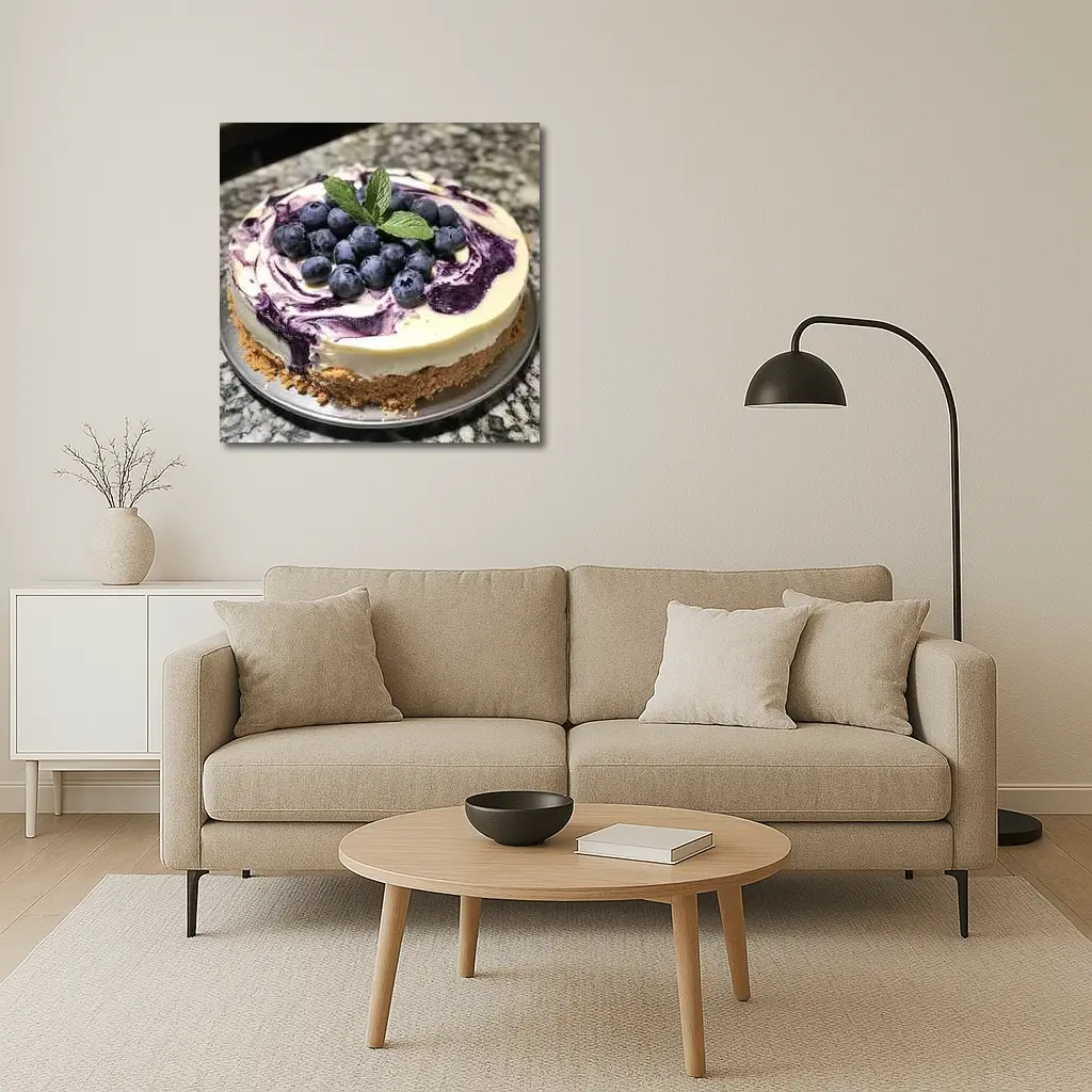 Blueberry Swirl Cheesecake Fresh Mint Topping – Wall Art