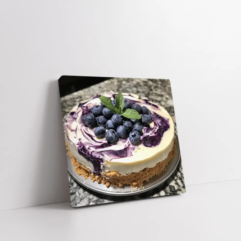 Blueberry Swirl Cheesecake Fresh Mint Topping – Wall Art