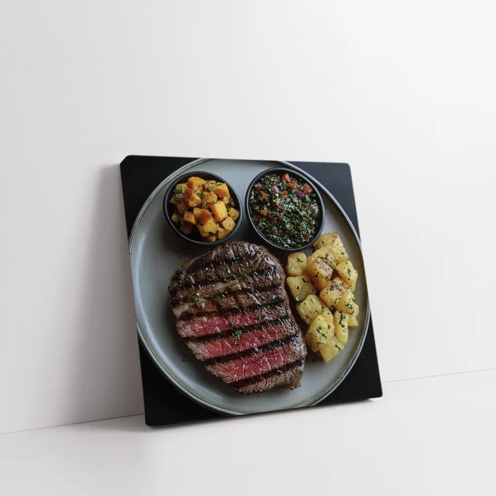 Grilled Steak Plate With Chimichurri And Potatoes – Wall Art