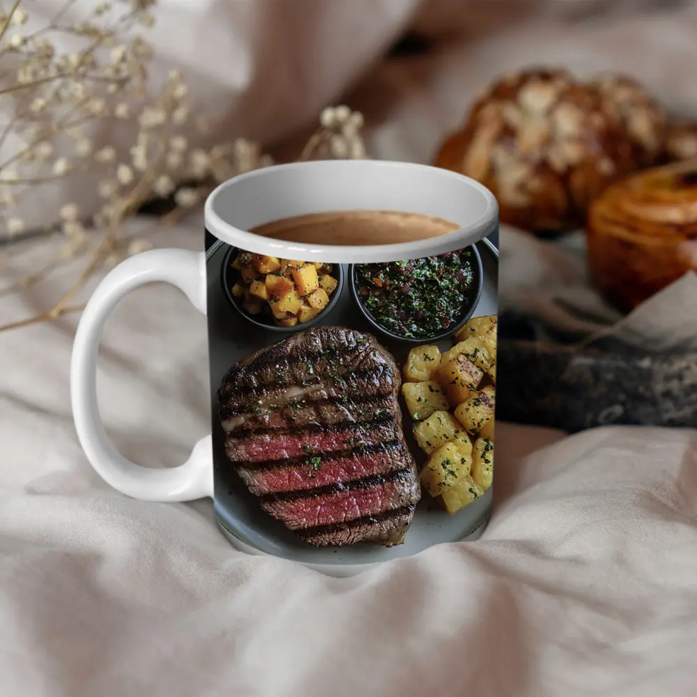 Grilled Steak Plate With Chimichurri And Potatoes – Mugs
