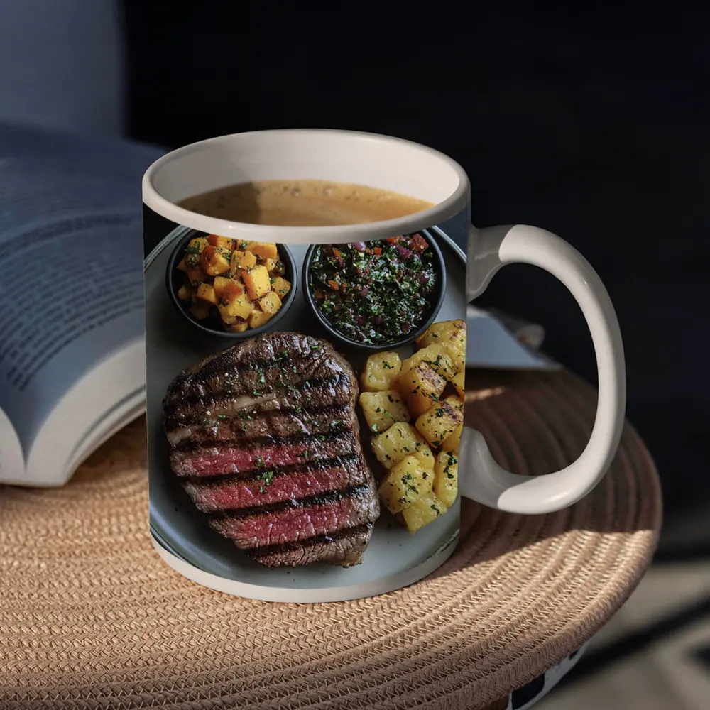 Grilled Steak Plate With Chimichurri And Potatoes – Mugs
