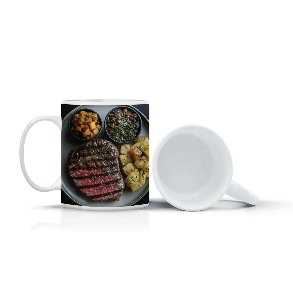 Grilled Steak Plate With Chimichurri And Potatoes – Mugs