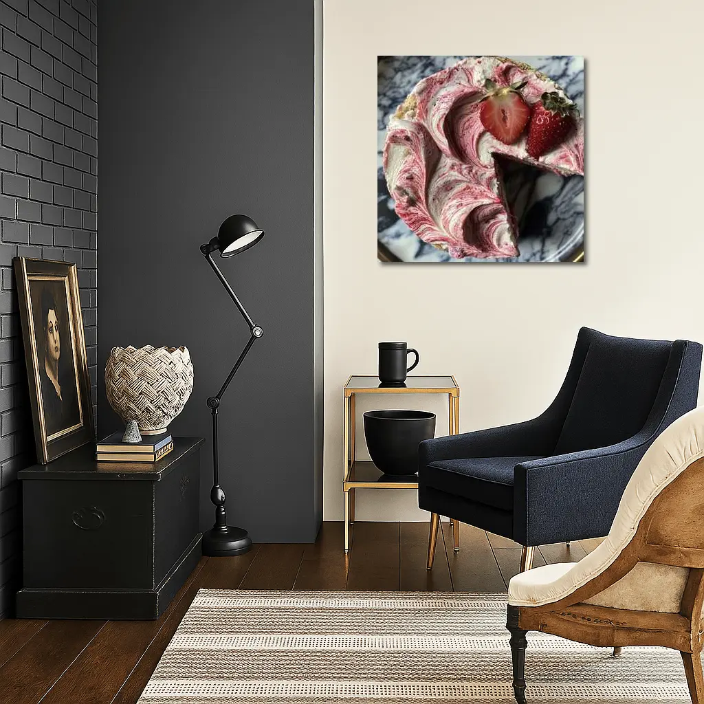 Strawberry Swirl Cheesecake Marble Background – Wall Art