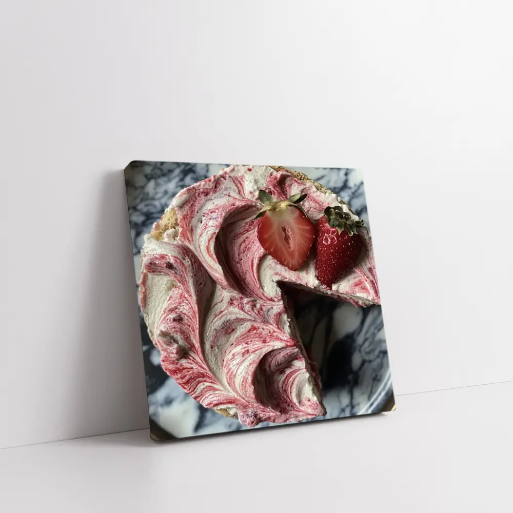 Strawberry Swirl Cheesecake Marble Background – Wall Art