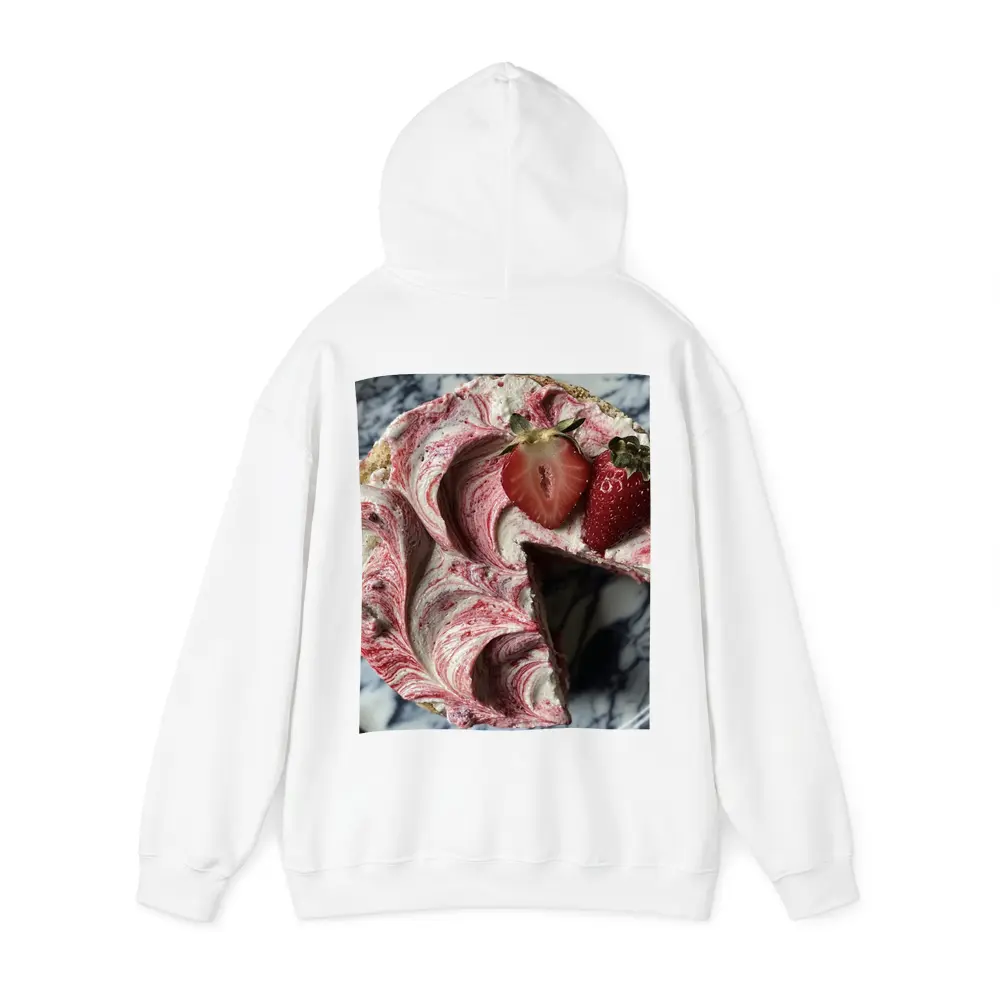 Strawberry Swirl Cheesecake Marble Background – Hoodies