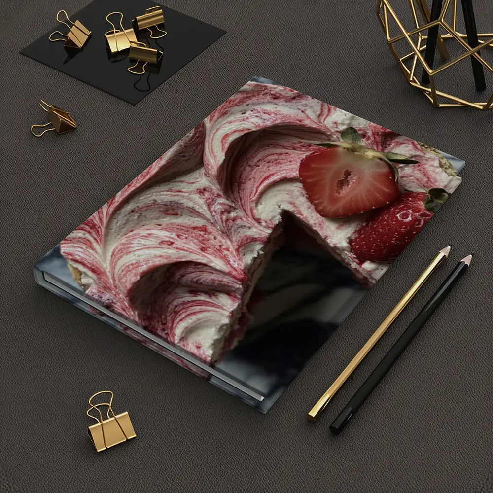Strawberry Swirl Cheesecake Marble Background – Notebooks