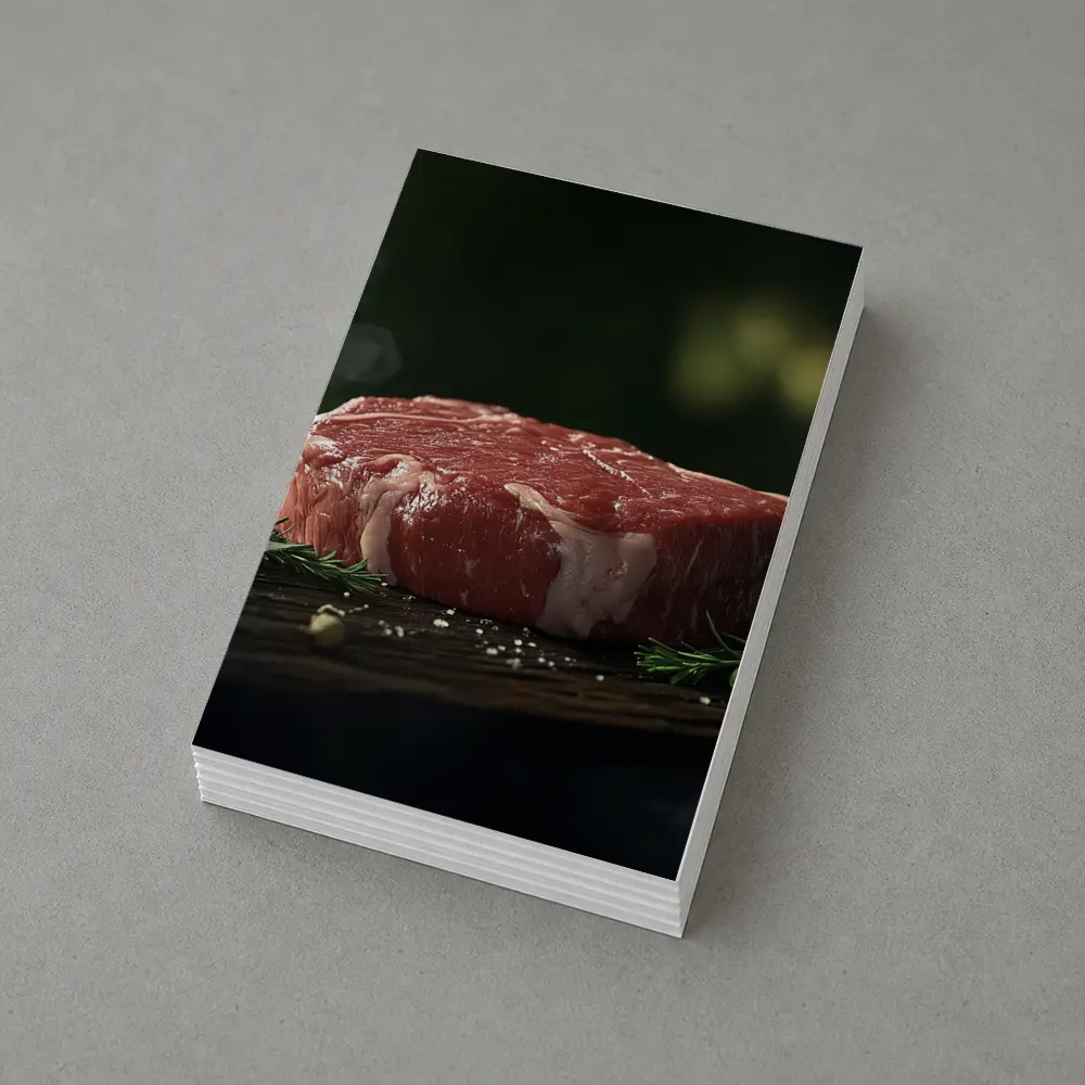 Raw Beef Filet on Dark Wooden Board – Postcards