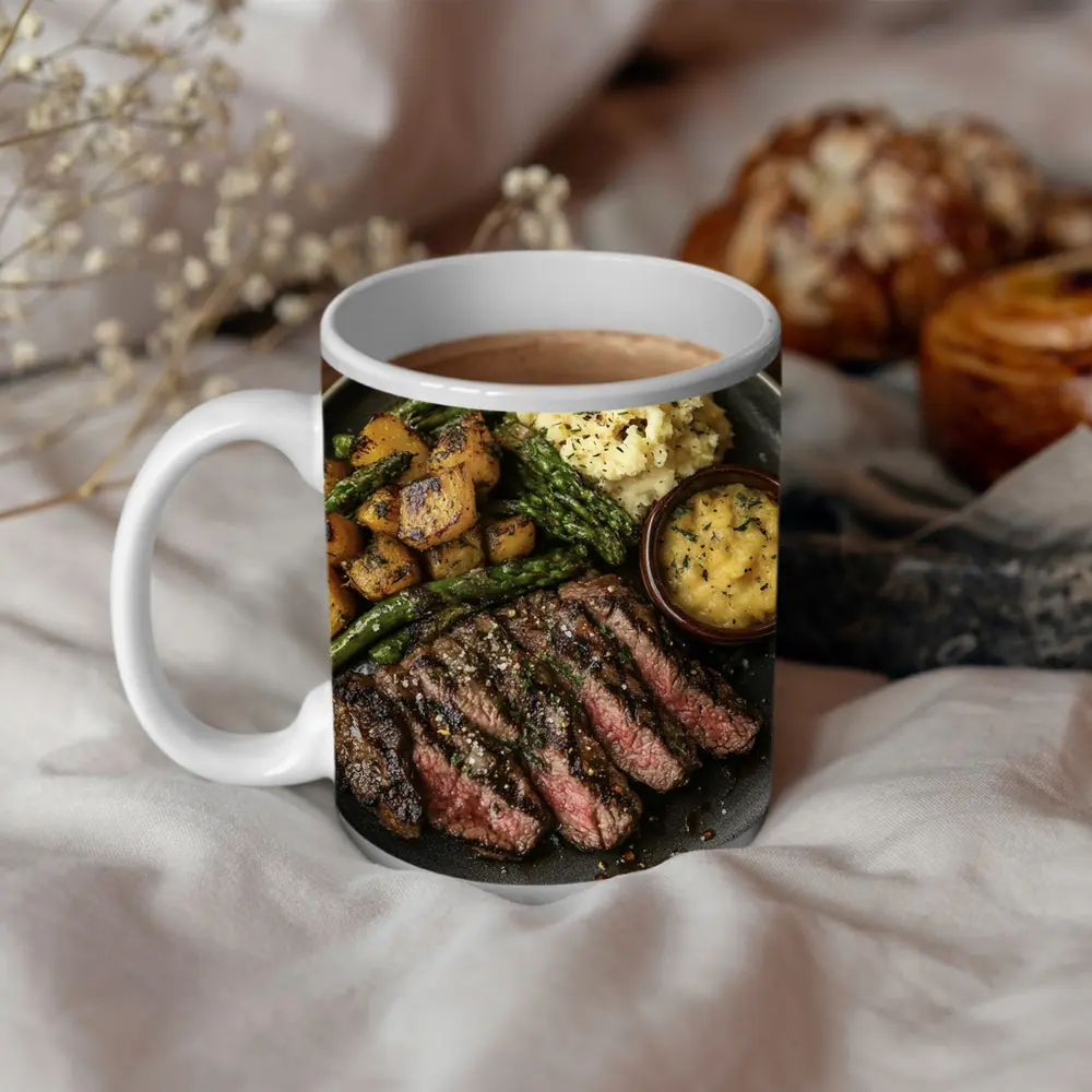 Grilled Steak Plate With Roasted Vegetables – Mugs