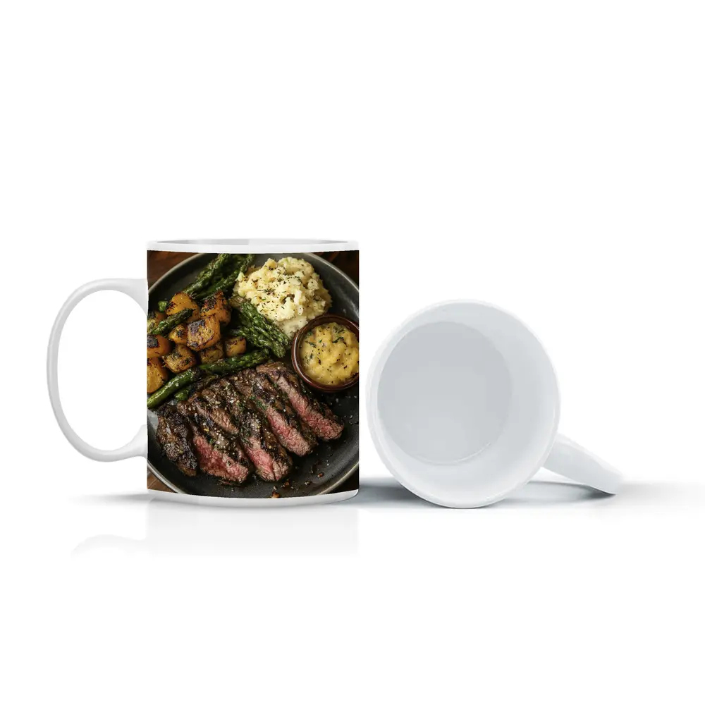 Grilled Steak Plate With Roasted Vegetables – Mugs
