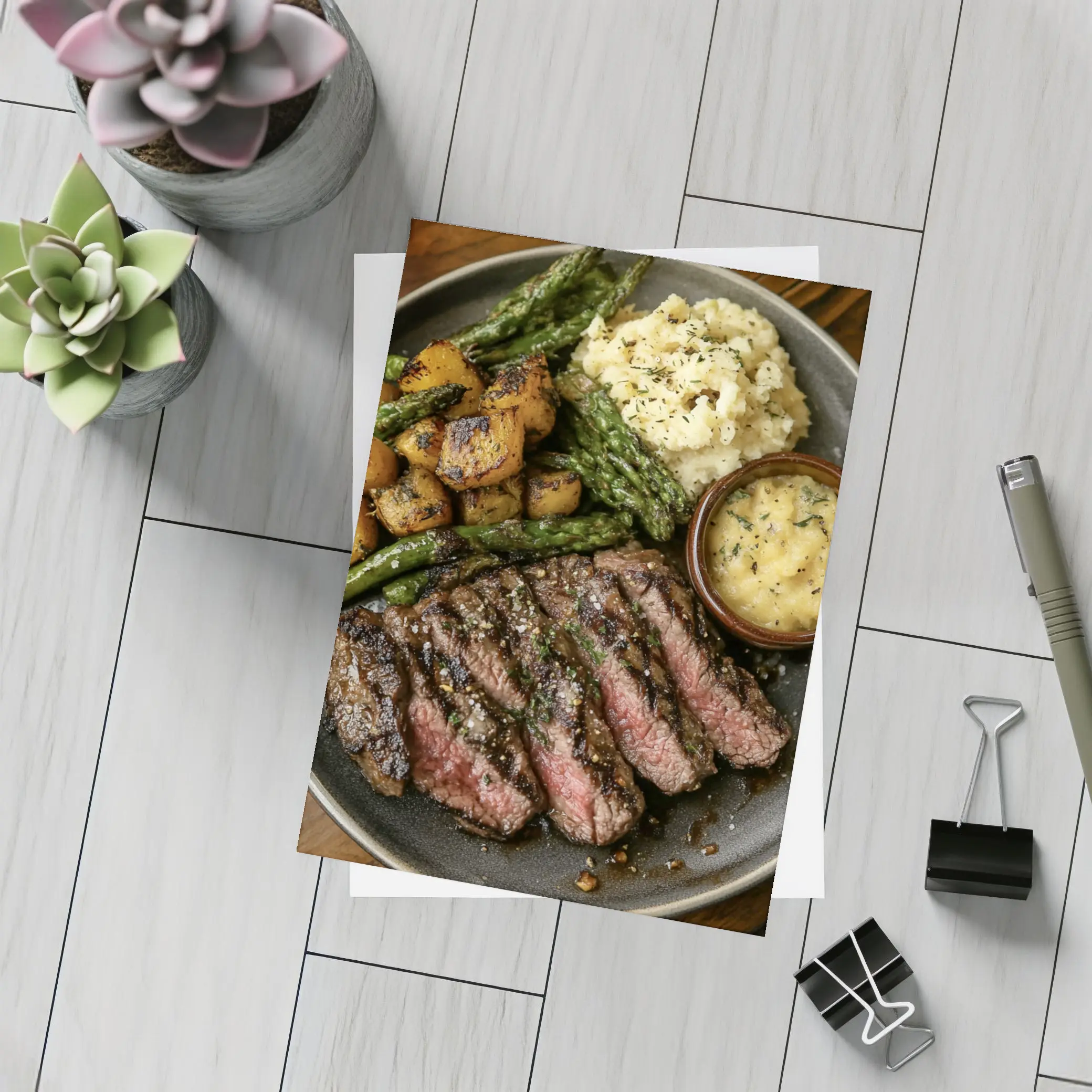 Grilled Steak Plate With Roasted Vegetables – Postcards