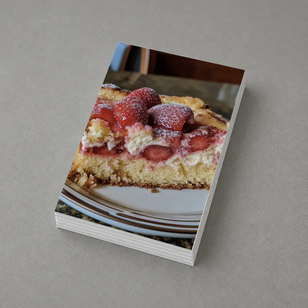 Strawberry Cream Cake Slice On Plate – Postcards