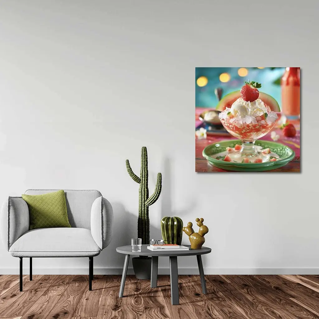 Watermelon Ice Cream Sundae Summer Dessert – Wall Art