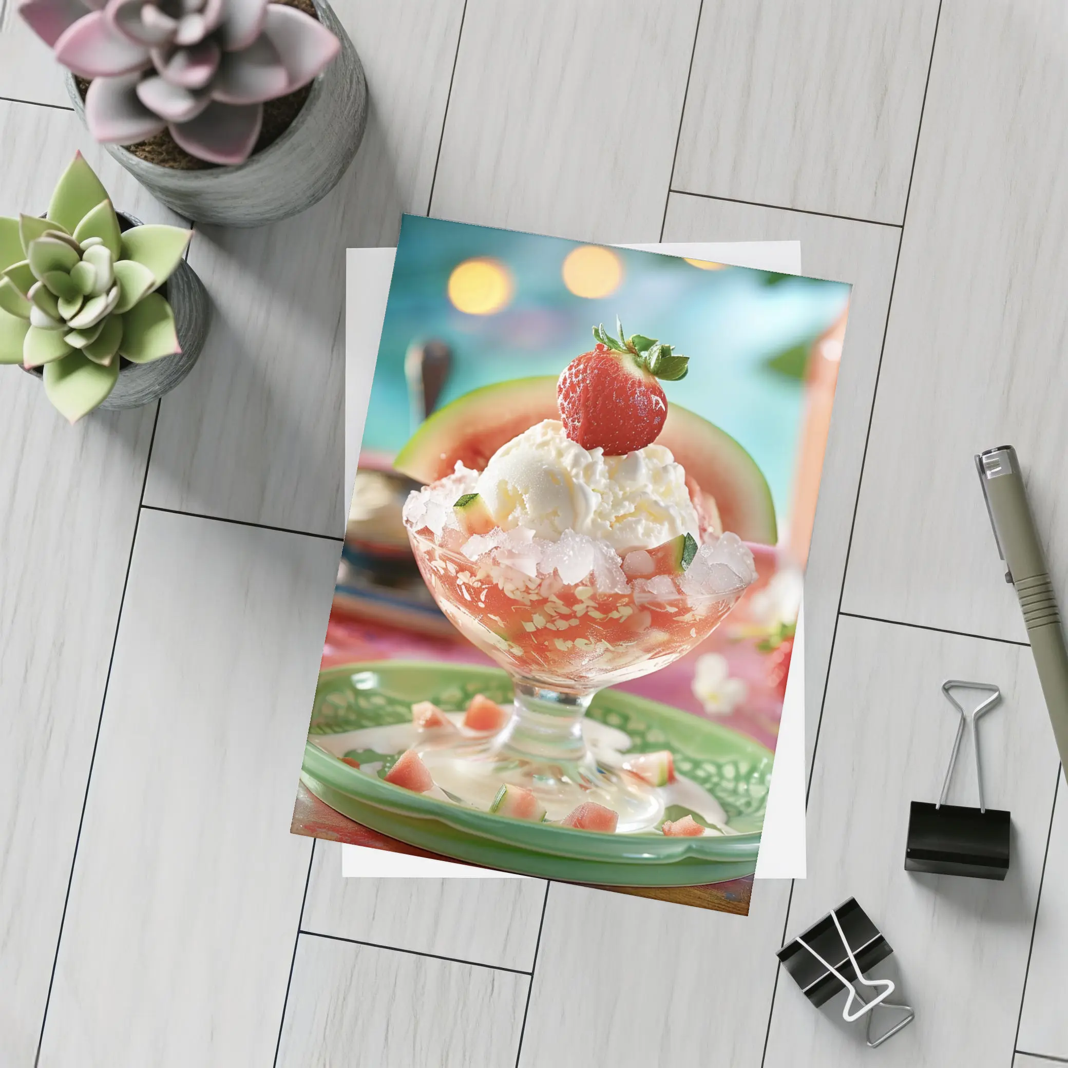 Watermelon Ice Cream Sundae Summer Dessert – Postcards
