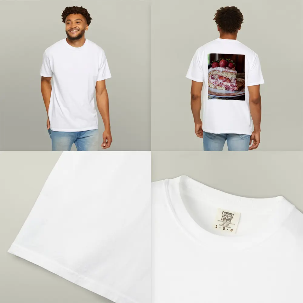 Strawberry Cream Cake Slice Floral Plate – T-Shirts