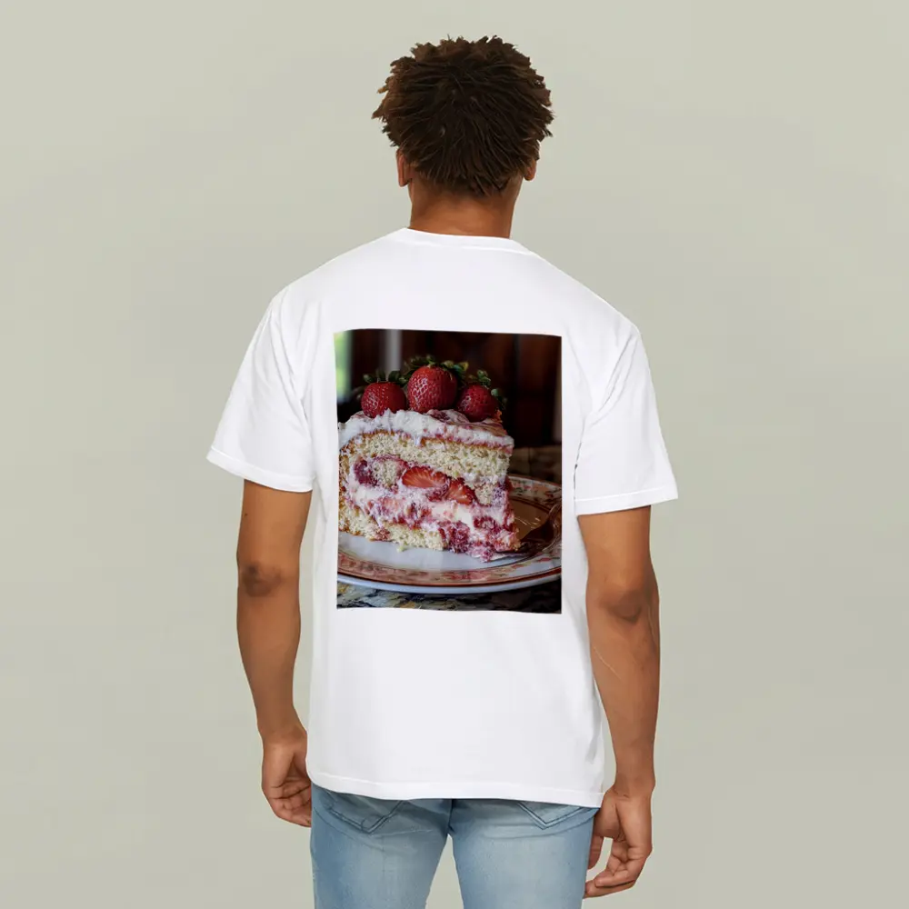 Strawberry Cream Cake Slice Floral Plate – T-Shirts