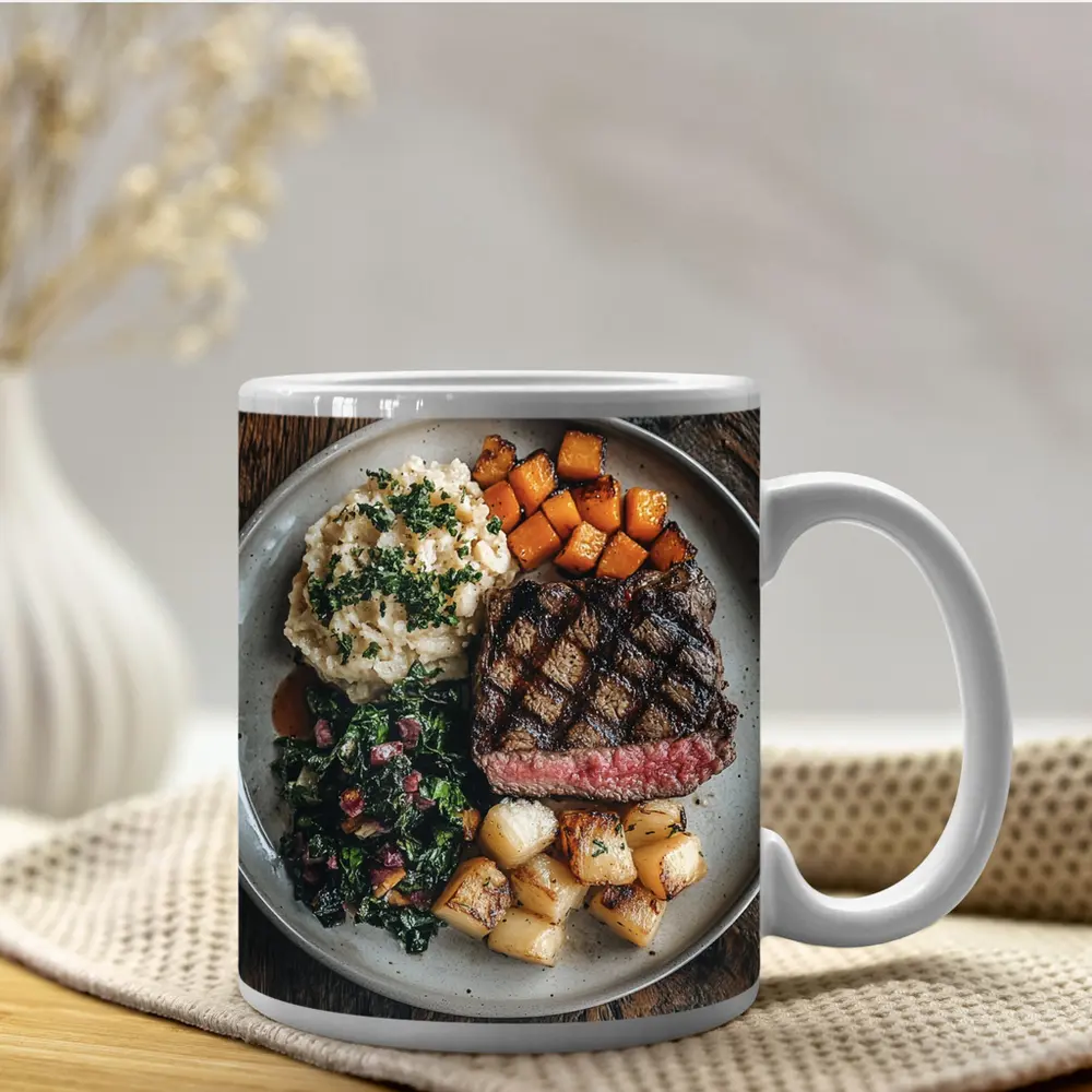 Grilled Ribeye Steak With Roasted Vegetables – Mugs