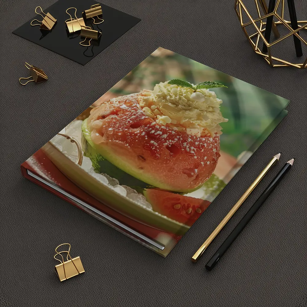 Guava Sorbet Dessert Tropical Floral Background – Notebooks