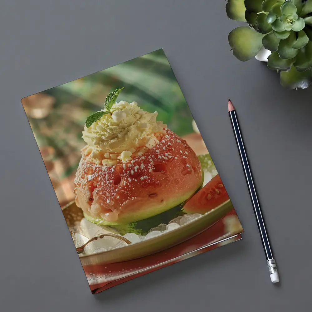 Guava Sorbet Dessert Tropical Floral Background – Notebooks