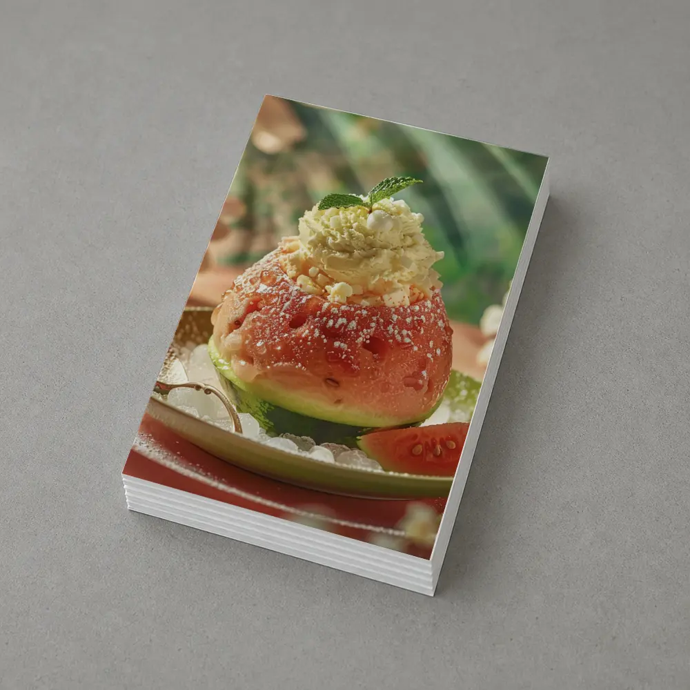 Guava Sorbet Dessert Tropical Floral Background – Postcards