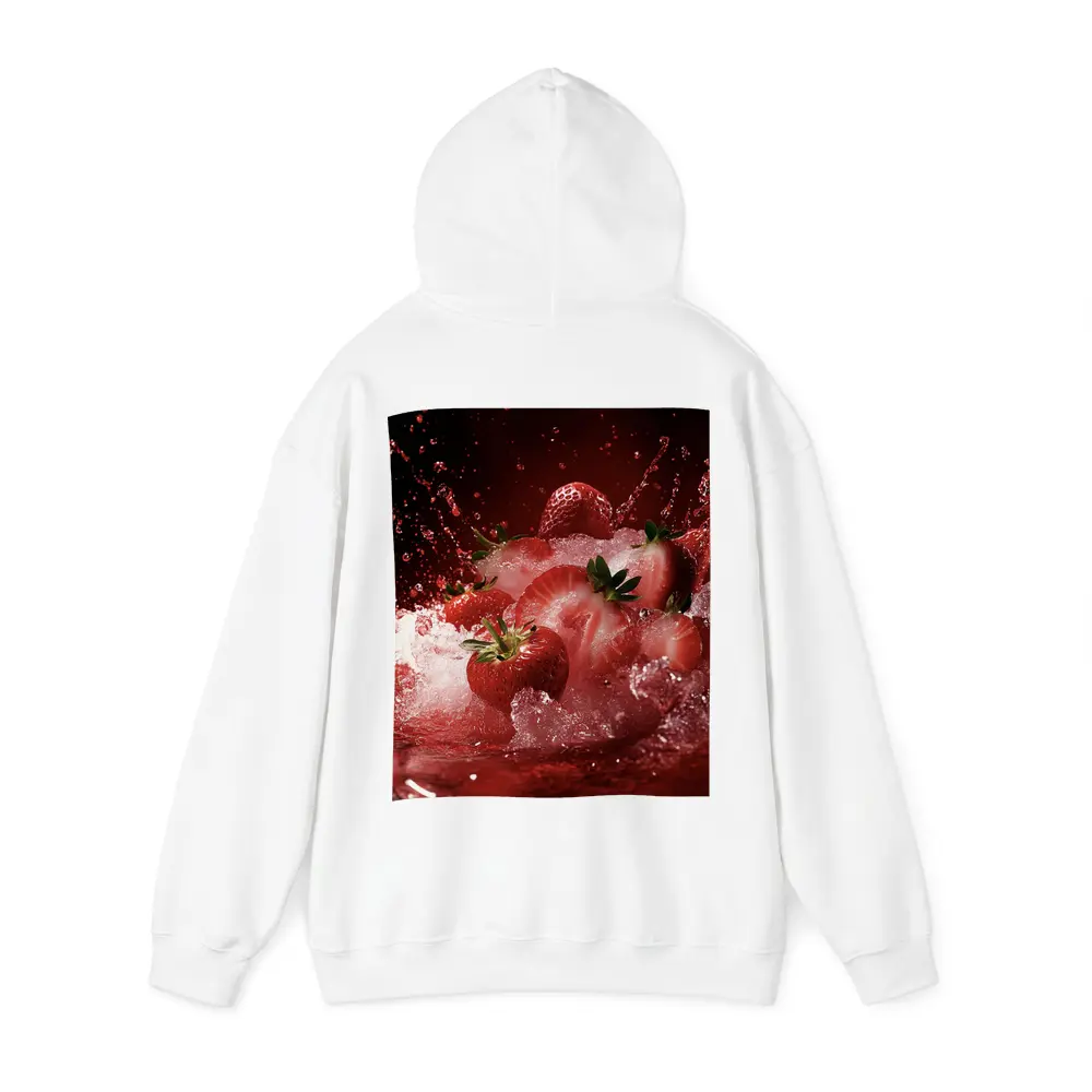 Fresh Strawberries Splashing in Red Juice – Hoodies