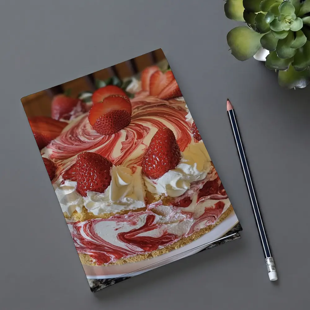 Strawberry Swirl Cheesecake With Whipped Cream – Notebooks