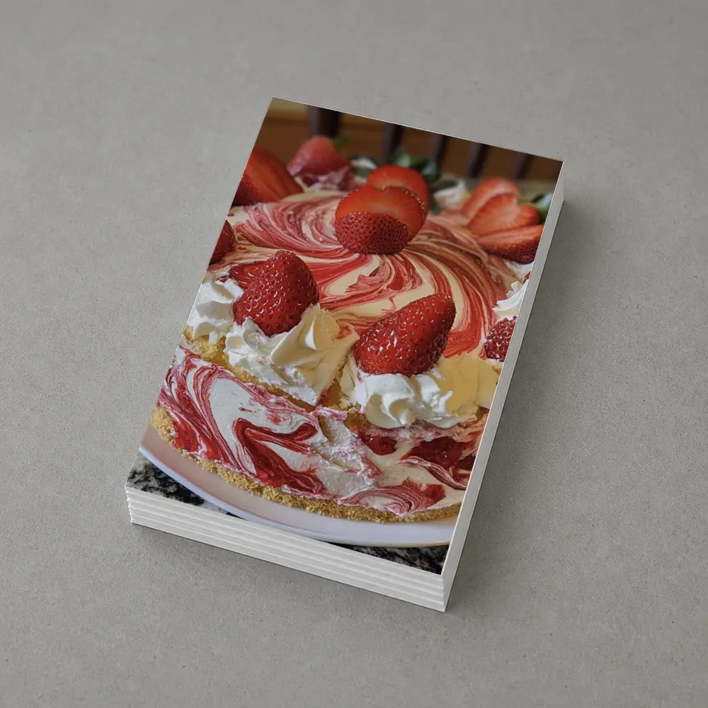 Strawberry Swirl Cheesecake With Whipped Cream – Postcards