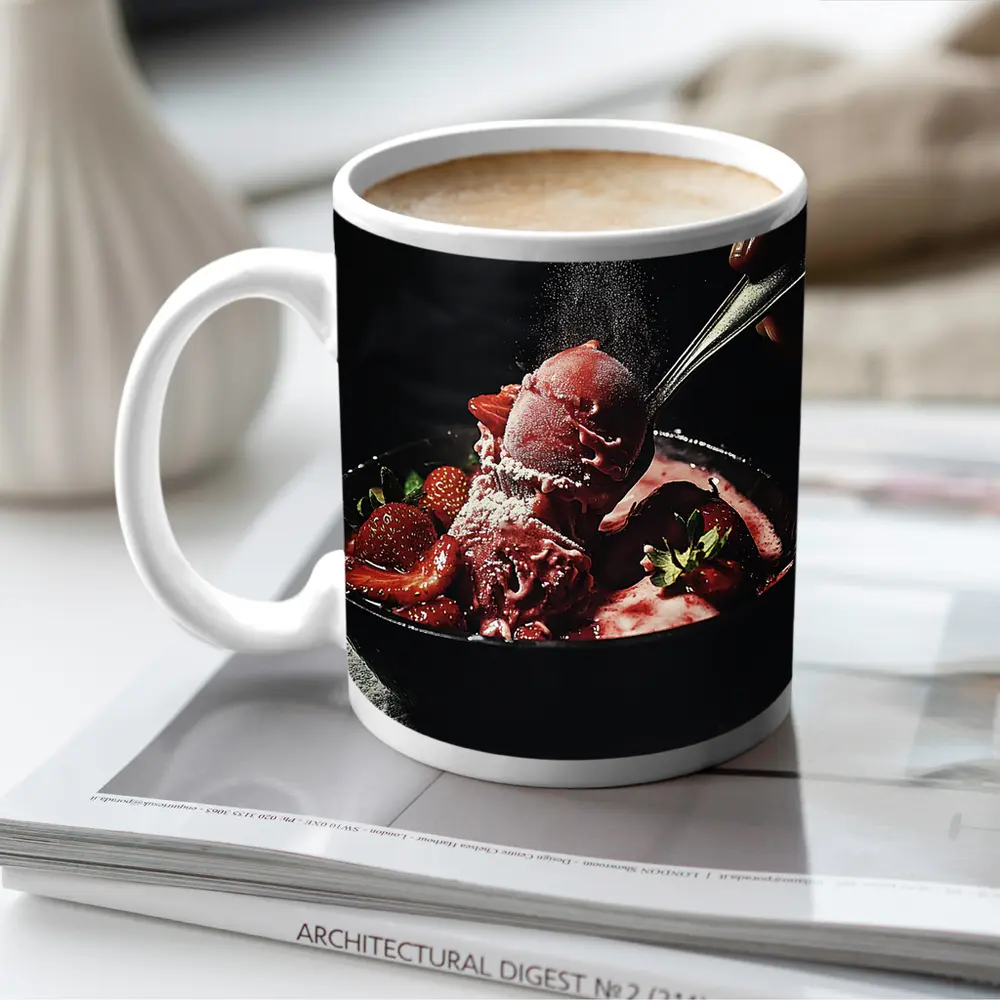 Strawberry Ice Cream Bowl Dark Moody – Mugs