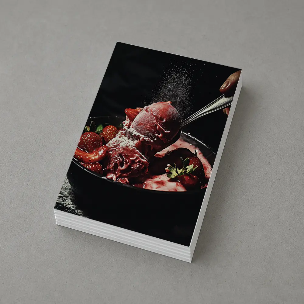 Strawberry Ice Cream Bowl Dark Moody – Postcards