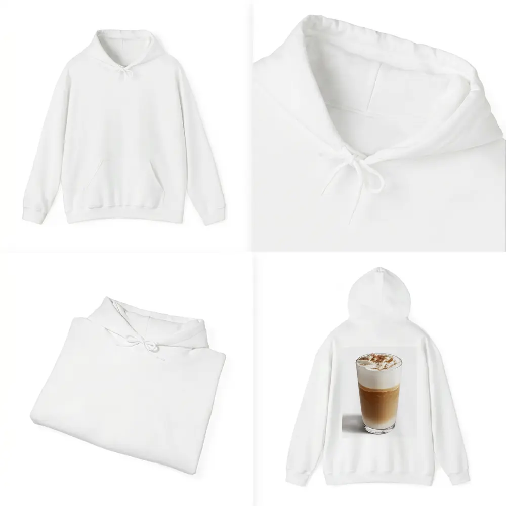 Layered Latte Coffee Drink White Background – Hoodies