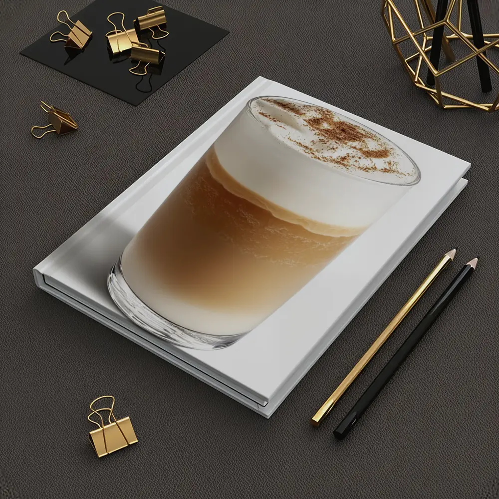 Layered Latte Coffee Drink White Background – Notebooks